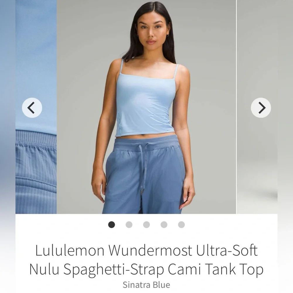Lululemon Wundermost Ultra-Soft Nulu Spaghetti-Strap Cami Tank Sinatra blue Med - Picture 1 of 12